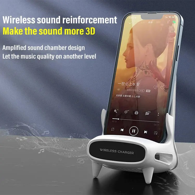 Mini Chair Wireless Fast Charger Multifunctional Phone Holder Charge Dock Station