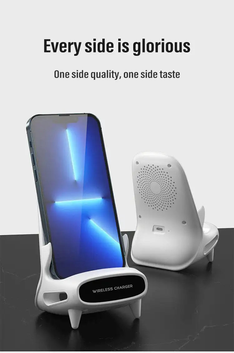 Mini Chair Wireless Fast Charger Multifunctional Phone Holder Charge Dock Station