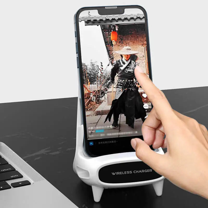 Mini Chair Wireless Fast Charger Multifunctional Phone Holder Charge Dock Station