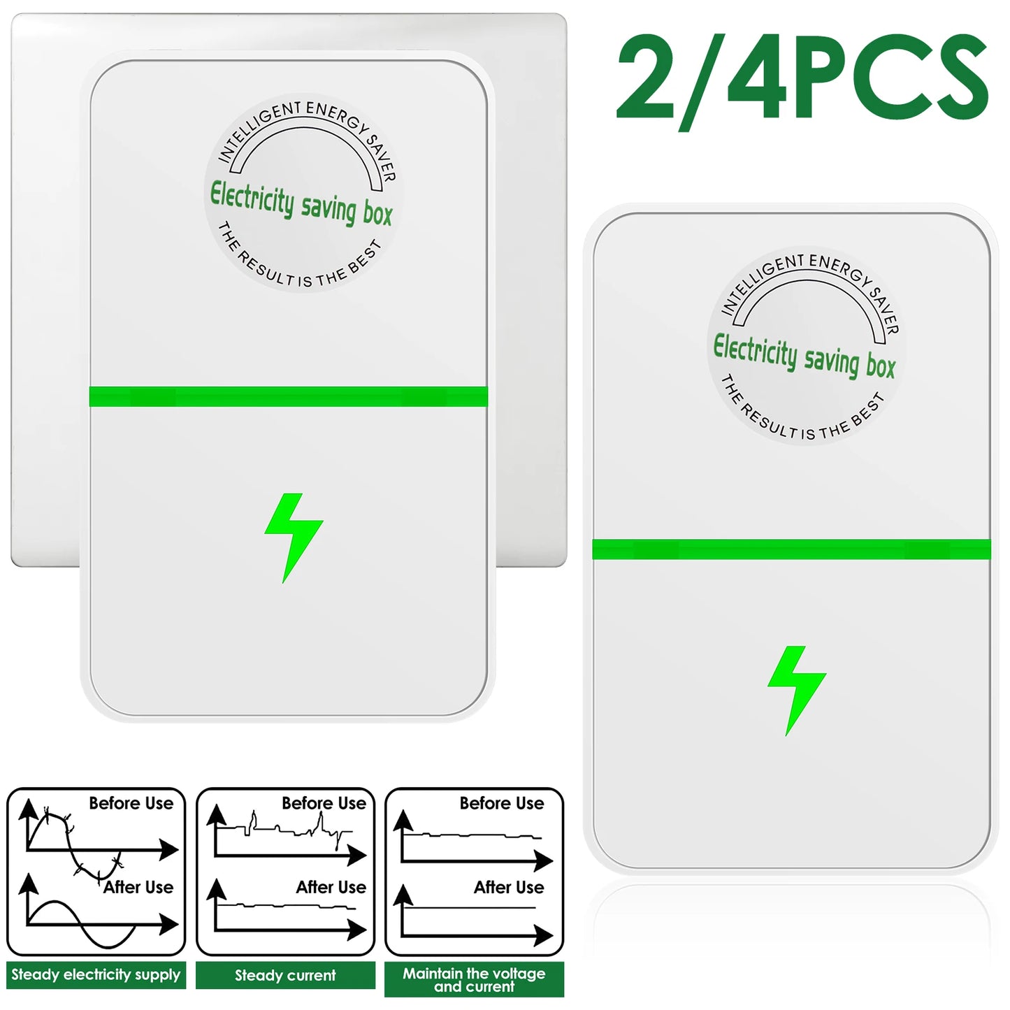 2/4Pcs Power Saver Box – Smart Energy Saver 90V-250V (US Plug)